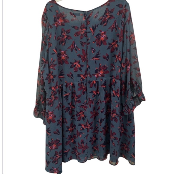 Madewell Moonblossom Ruffle-Sleeve Dress in Winter Orchid 3X - Picture 6 of 12